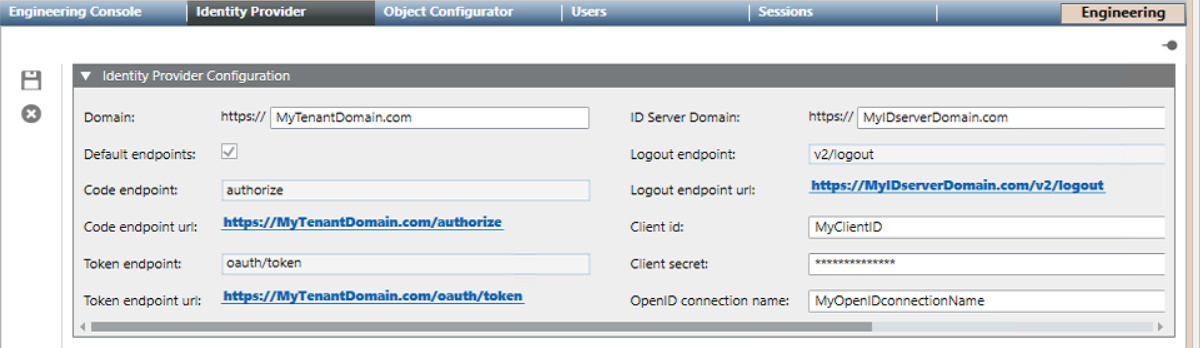 For more information about the Identity Provider tab, see OpenID Connect for Flex Client Authentication.